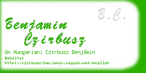 benjamin czirbusz business card