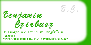 benjamin czirbusz business card